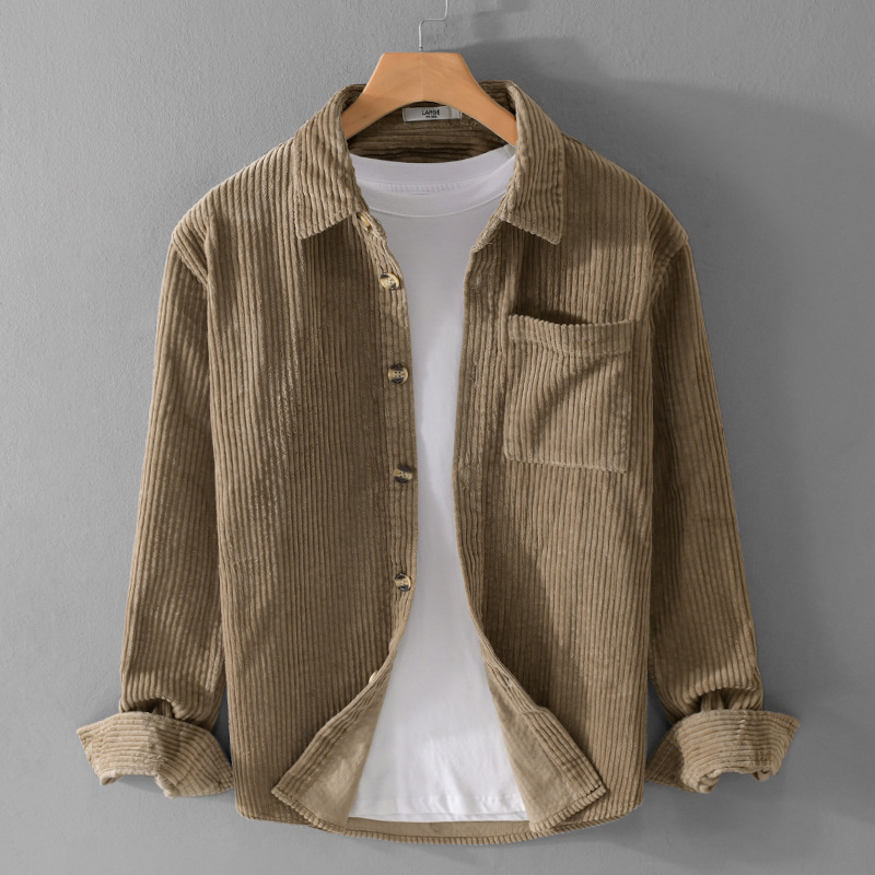 2026 New Men's Corduroy Shirt  - огляд і ціна Corduroy Button Up Shirt Men