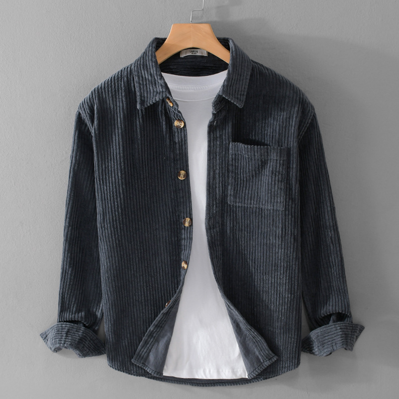 2026 New Men's Corduroy Shirt  - огляд і ціна Corduroy Button Up Shirt Men