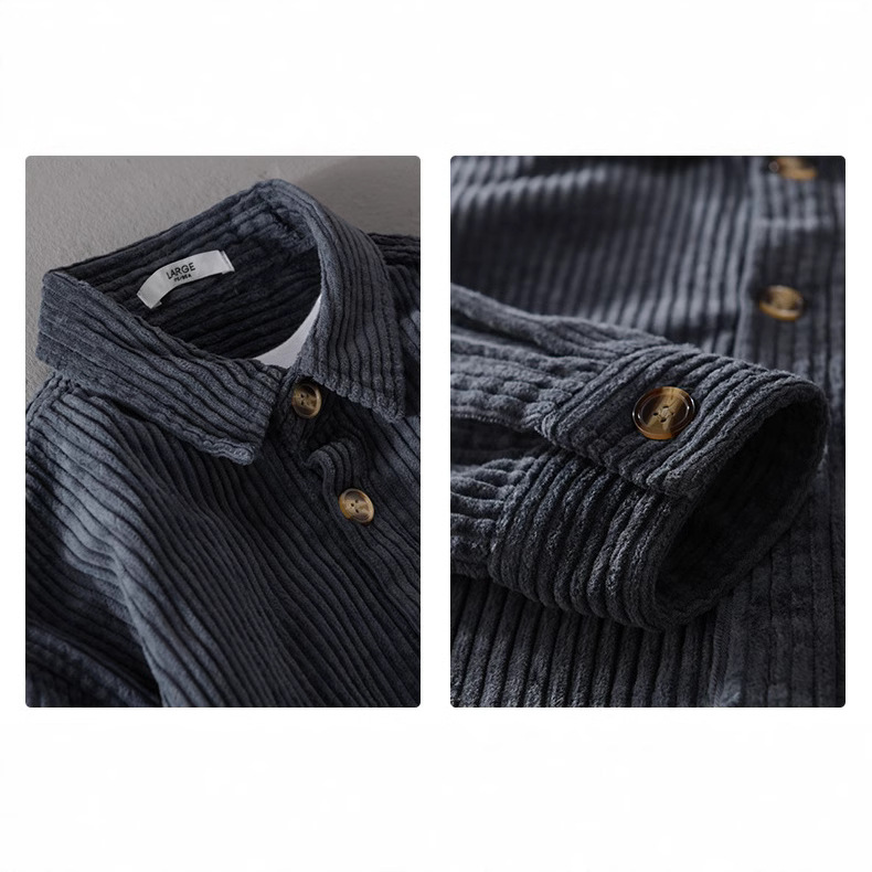 2026 New Men's Corduroy Shirt  - огляд і ціна Corduroy Button Up Shirt Men