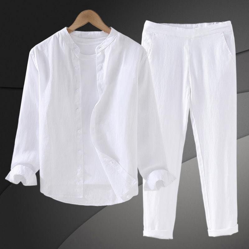 Lightweight Breathable Cotton  - огляд і ціна Mens Linen Shirt Long Sleeve