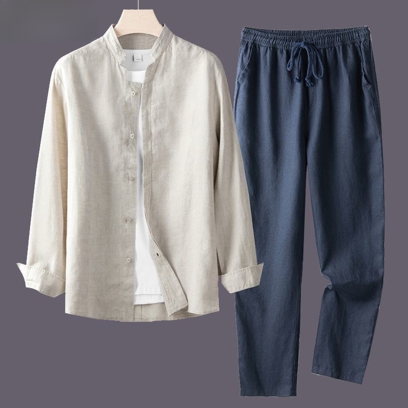 Lightweight Breathable Cotton  - огляд і ціна Mens Linen Shirt Long Sleeve