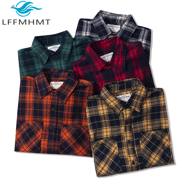 Autumn Winter Fashion Men's Cl - огляд і ціна Flannel Plaid Shirt Heavy Weight