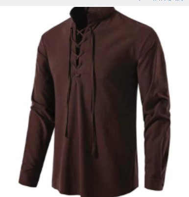 Mens Pirate Shirt Viking Retro - огляд і ціна Medieval Gothic Lace Up Pirate Shirt