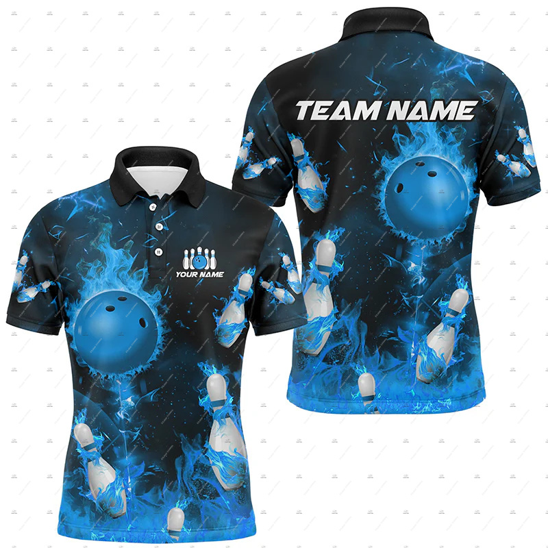 Custom Name Bowling Skull Flam - огляд і ціна Short Sleeve Bowling Shirt Retro