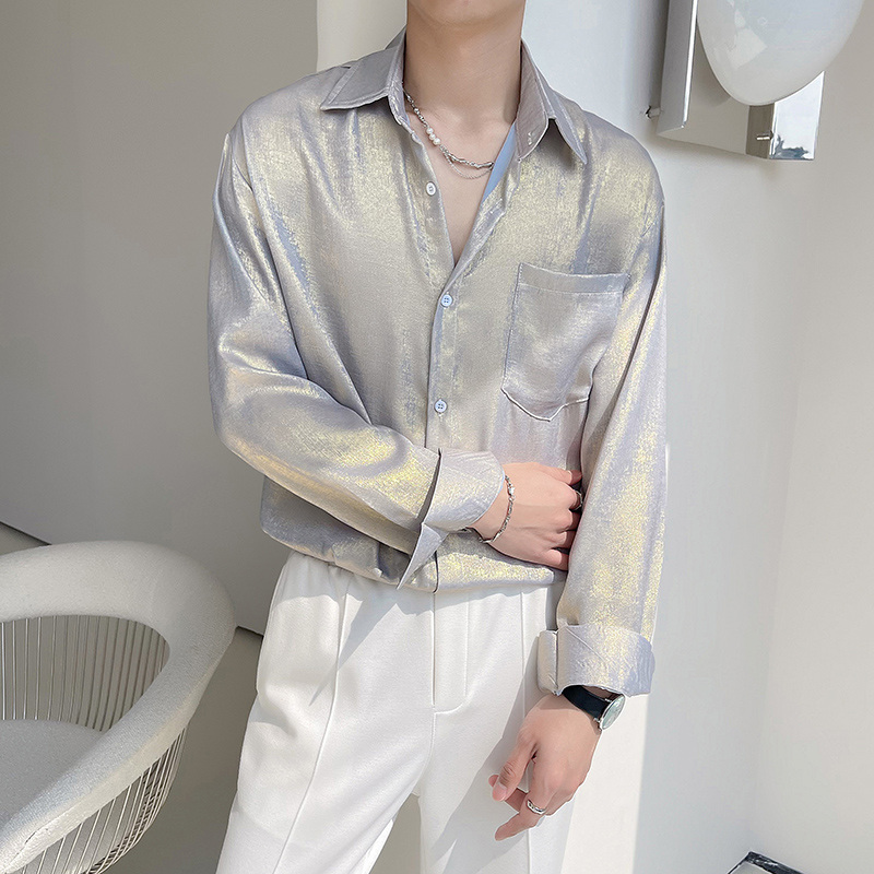 Sexy Silk Satin Shirts for Men - огляд і ціна Mens Satin Silk Dress Shirt