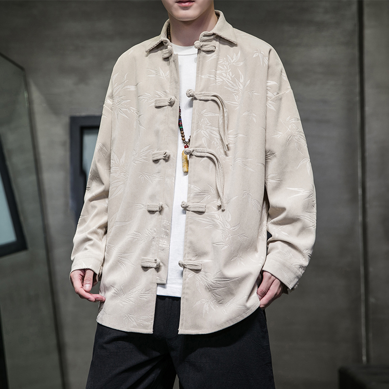 Men's Retro Corduroy Shirt Tra - огляд і ціна Corduroy Button Up Shirt Men