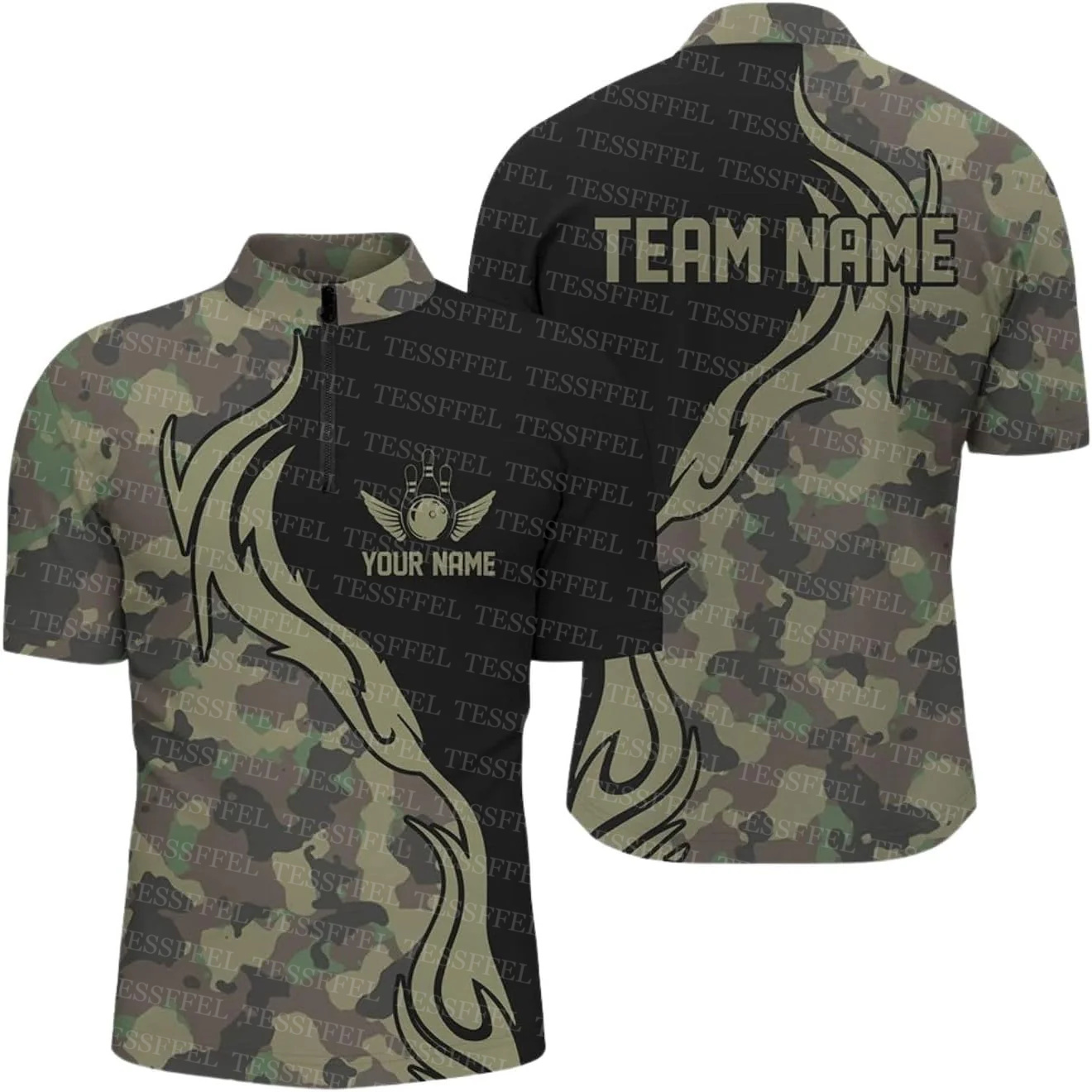 Custom Name Graffiti Flame Str - огляд і ціна Short Sleeve Bowling Shirt Retro