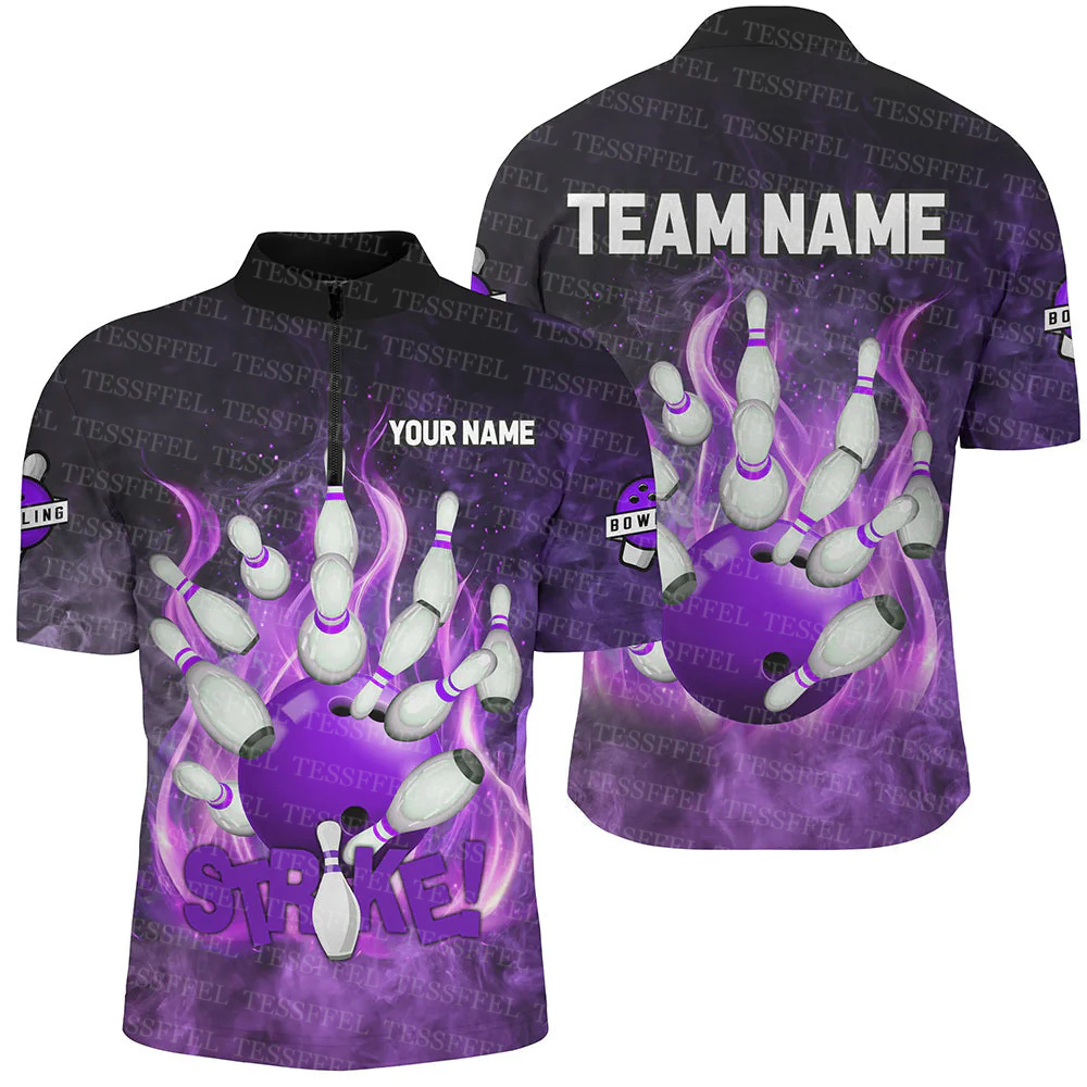 Custom Name Graffiti Flame Str - огляд і ціна Short Sleeve Bowling Shirt Retro