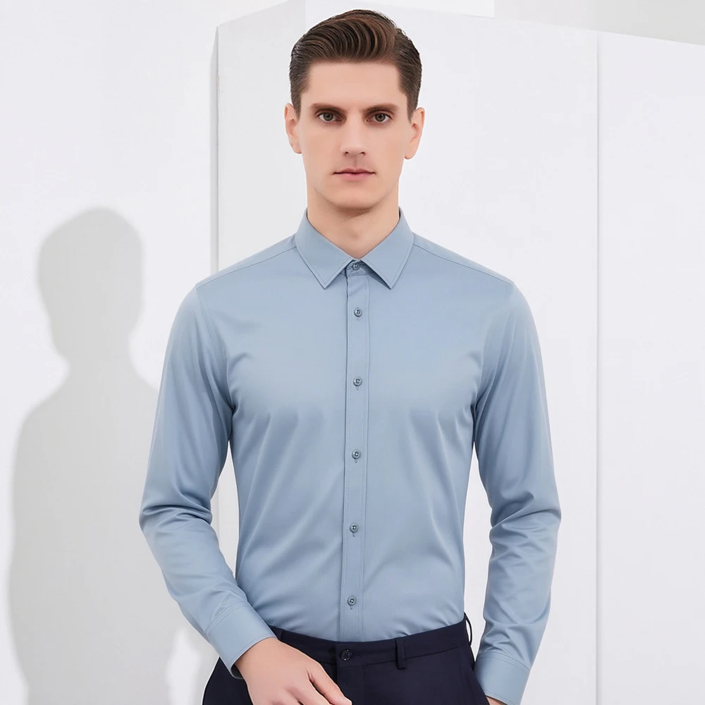 Men's Business Non-Iron Shirt  - огляд і ціна Breathable Bamboo Fiber Shirt Non Iron
