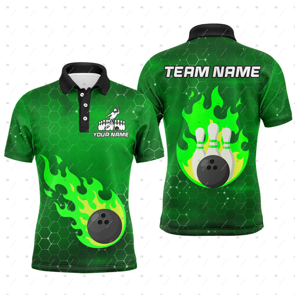 Custom Name Bowling Skull Flam - огляд і ціна Short Sleeve Bowling Shirt Retro