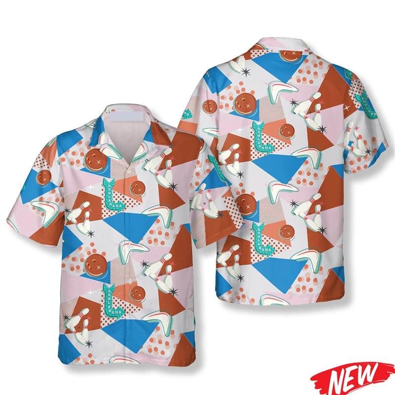 Classic Bowling Pattern Hawaii - огляд і ціна Short Sleeve Bowling Shirt Retro