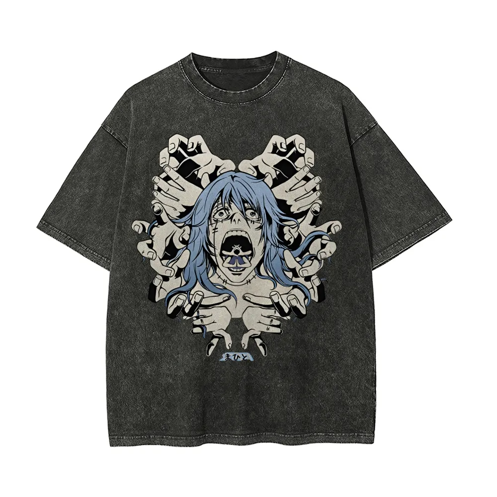 Mahito T Shirt Jujutsu Kaisen  - огляд і ціна Acid Wash Vintage Graphic T Shirt