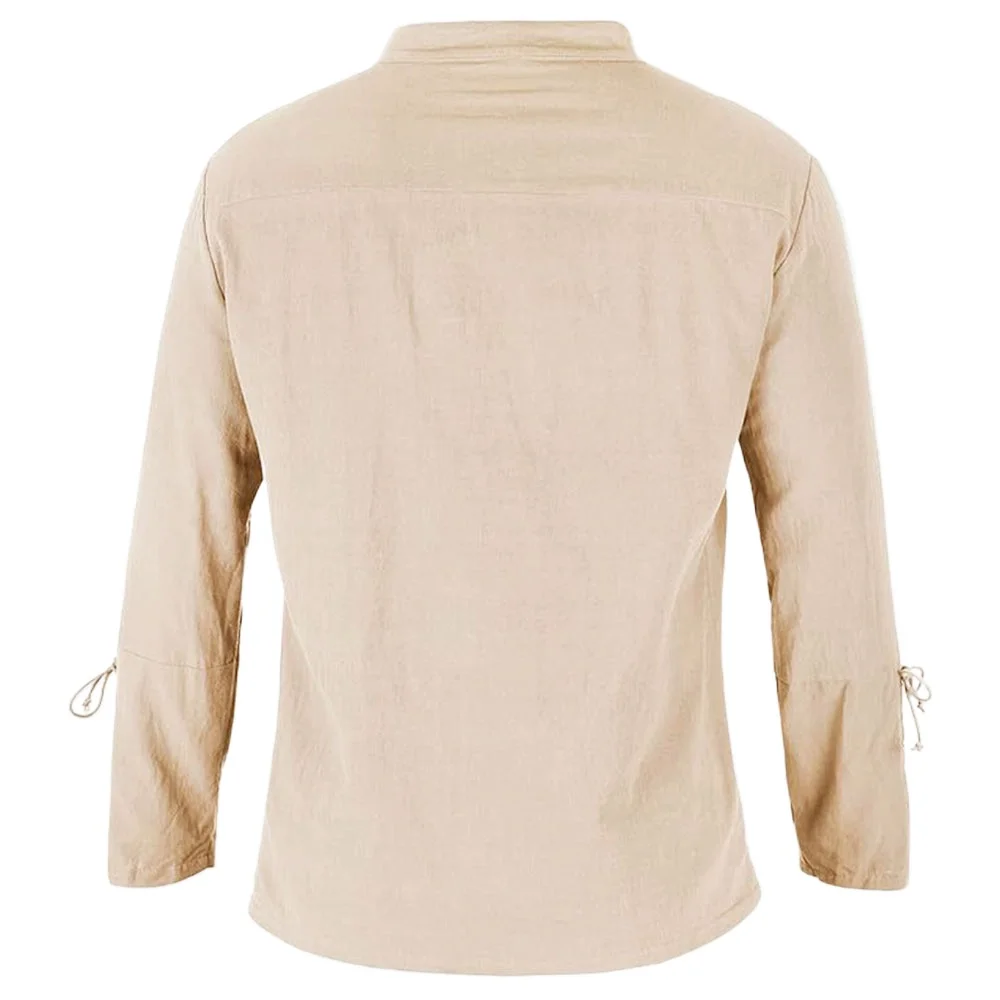 Men's Long Sleeve Shirts Lace  - огляд і ціна Medieval Gothic Lace Up Pirate Shirt