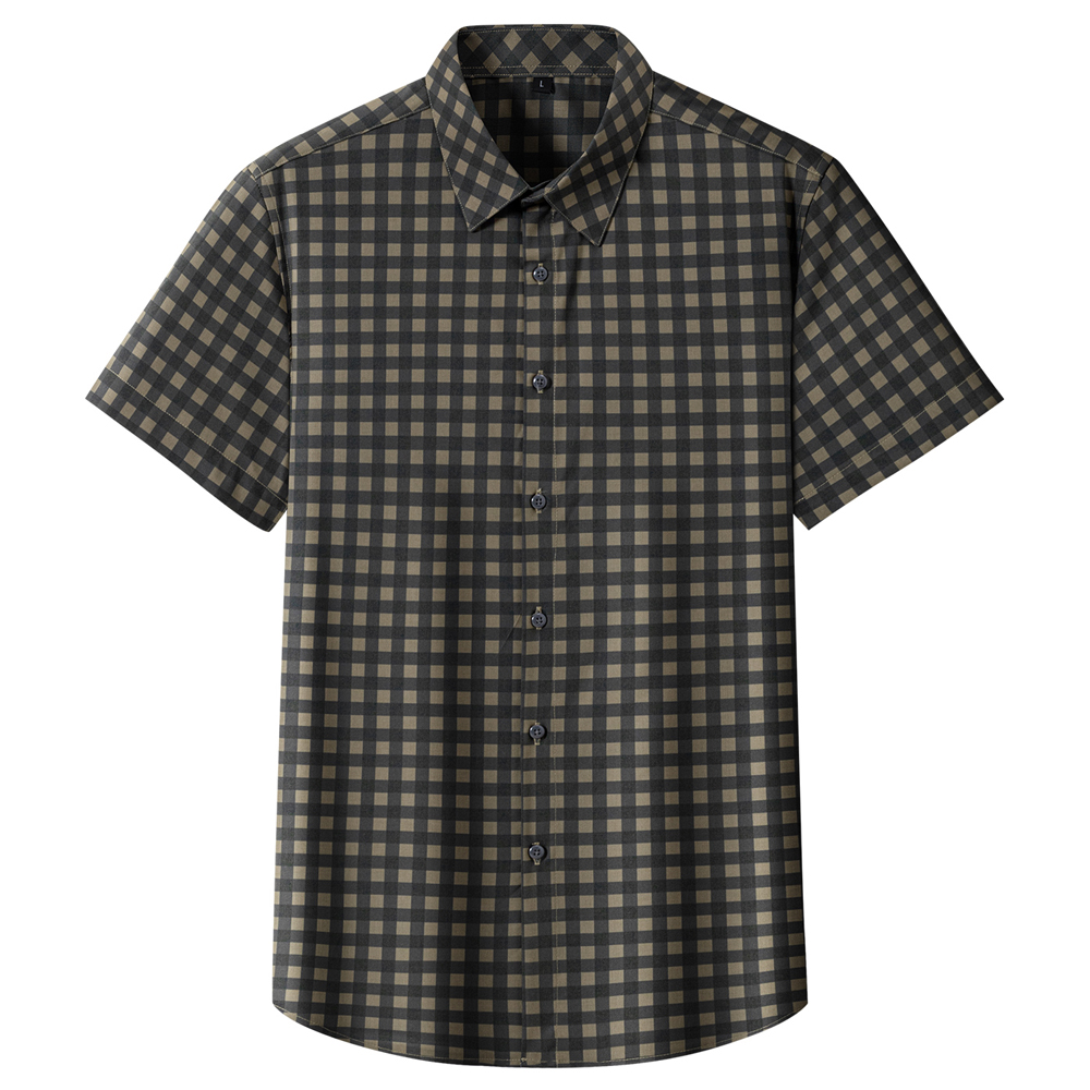 Men Summer Non-Iron Check Shor - огляд і ціна Breathable Bamboo Fiber Shirt Non Iron