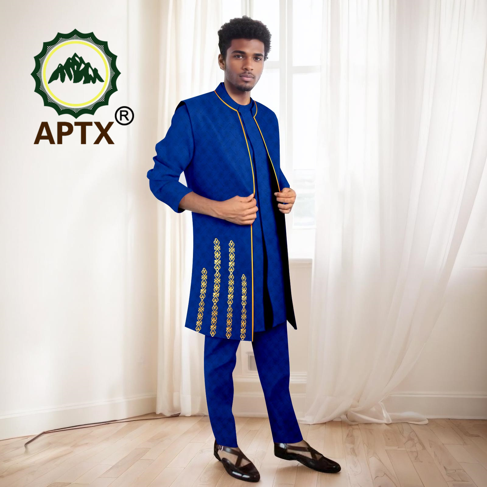 African Men Suits High Quality - огляд і ціна Mandarin Collar Formal Shirt Slim Fit