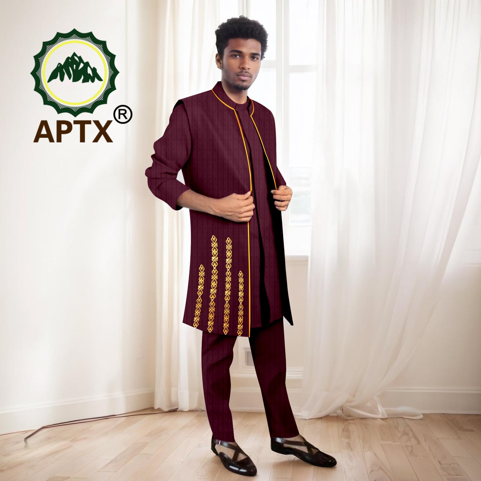 African Men Suits High Quality - огляд і ціна Mandarin Collar Formal Shirt Slim Fit