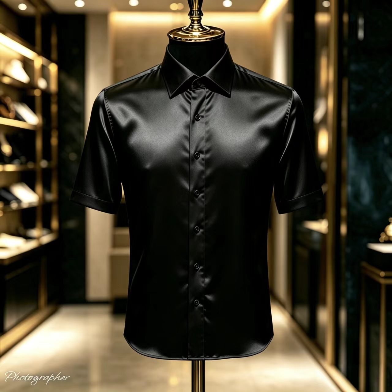 Men's Solid Color Satin Short- - огляд і ціна Mens Satin Silk Dress Shirt