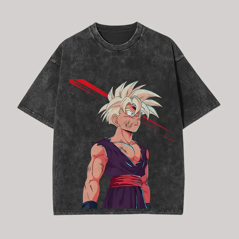 Gohan T Shirt Dragon Ball Z An - огляд і ціна Acid Wash Vintage Graphic T Shirt