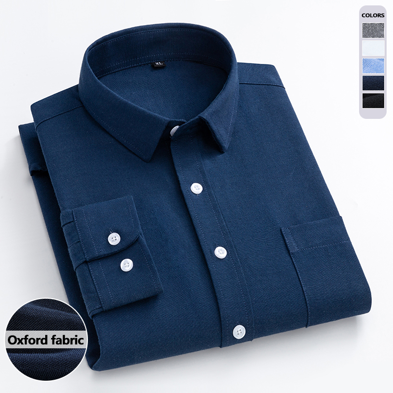 Navy Blue Oxford Shirt Men's L - огляд і ціна Oxford Cotton Casual Shirt Business