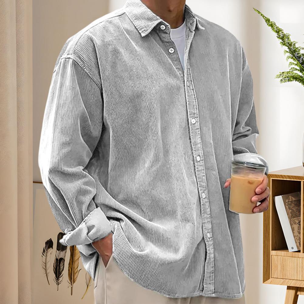Outdoor Casual Mens Solid Colo - огляд і ціна Corduroy Button Up Shirt Men