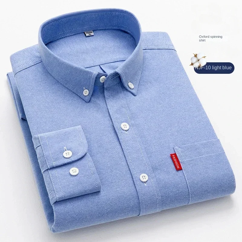 100% Pure Cotton Men's Solid C - огляд і ціна Oxford Cotton Casual Shirt Business