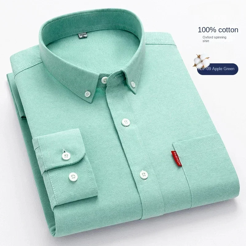 100% Pure Cotton Men's Solid C - огляд і ціна Oxford Cotton Casual Shirt Business