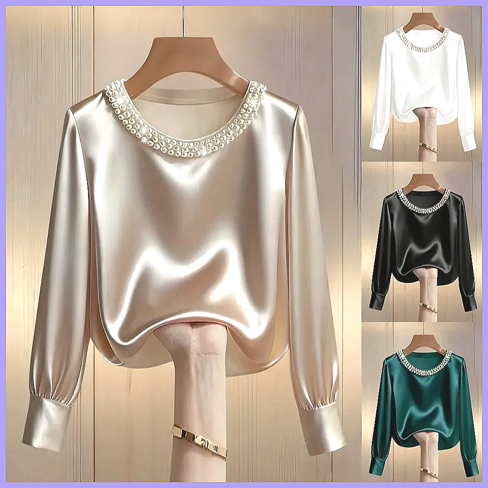 Elegant Beaded Satin Blouse fo - огляд і ціна Shirts