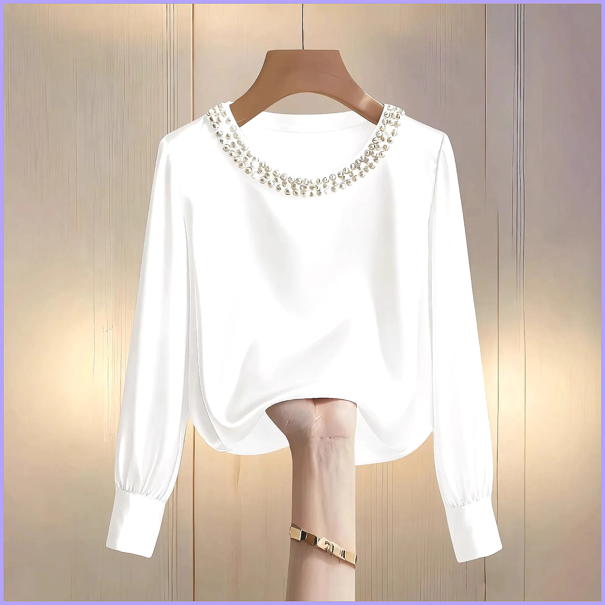 Elegant Beaded Satin Blouse fo - огляд і ціна Shirts