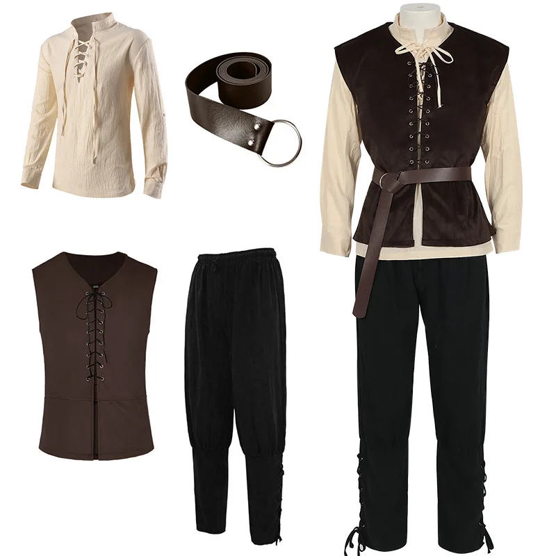 Medieval Shirts Gothic Steampu - огляд і ціна Medieval Gothic Lace Up Pirate Shirt