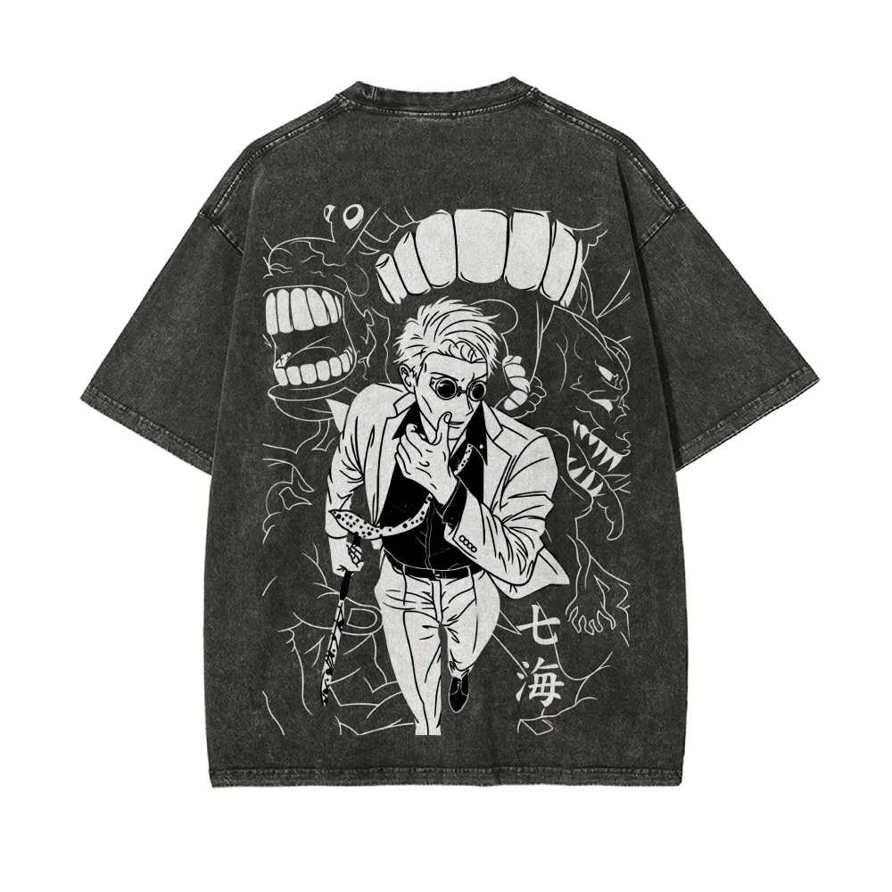 Kento Nanami T Shirt Jujutsu K - огляд і ціна Acid Wash Vintage Graphic T Shirt