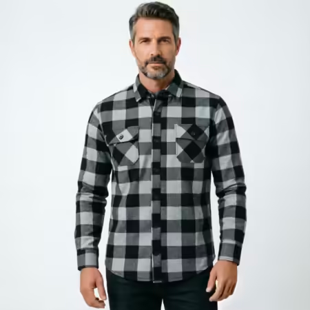 2026 Autumn and Winter Long Sl - огляд і ціна Flannel Plaid Shirt Heavy Weight