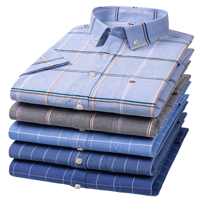 Quality Men Shirt Short Sleeve - огляд і ціна Oxford Cotton Casual Shirt Business