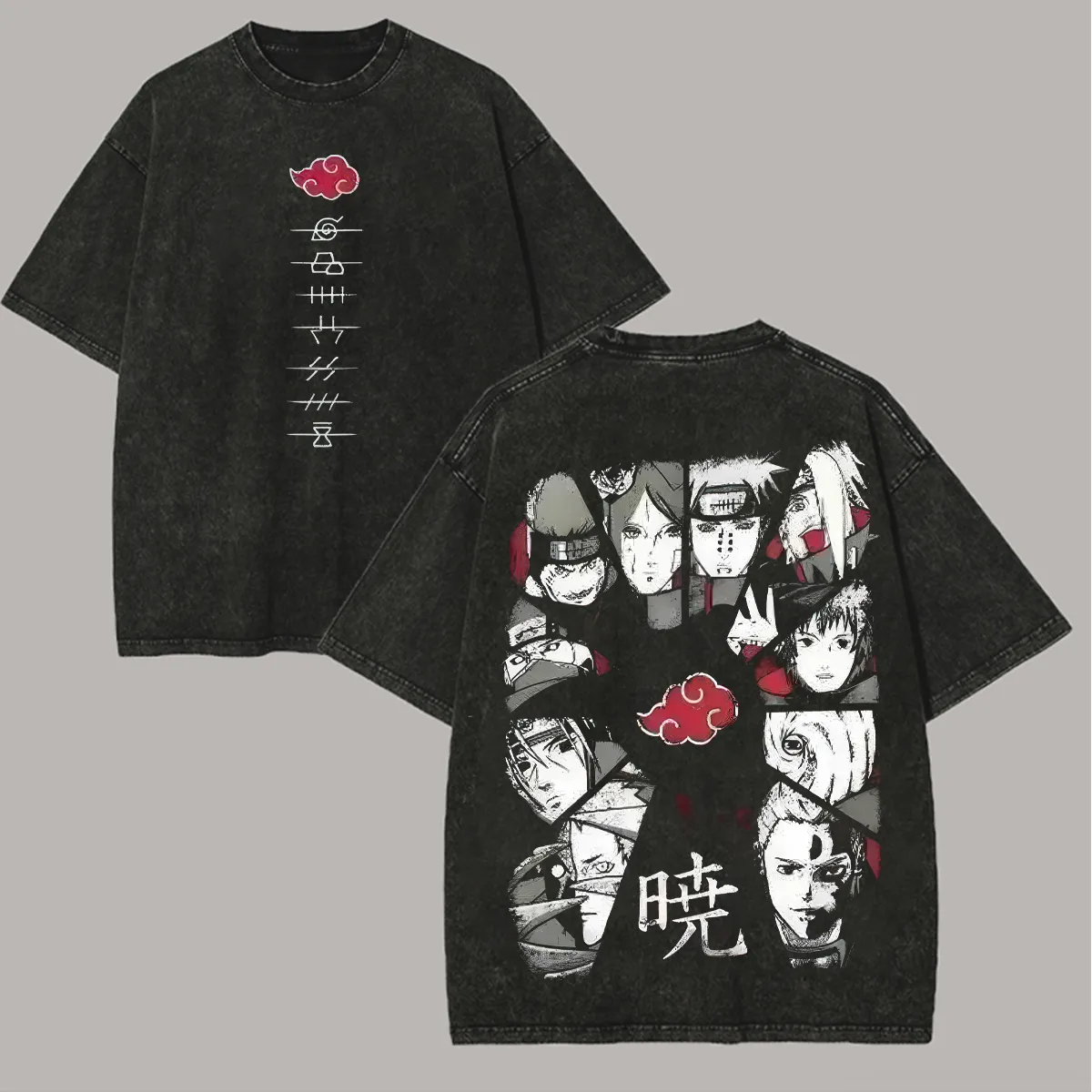 Akatsuki T Shirt Naruto Men Ac - огляд і ціна Acid Wash Vintage Graphic T Shirt