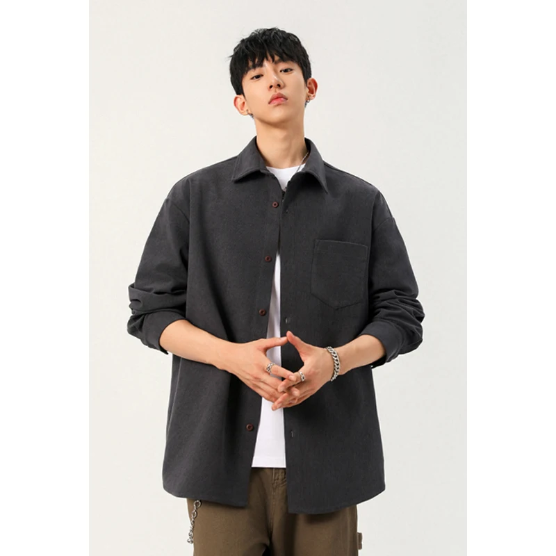 Male Button‑Up Corduroy Top La - огляд і ціна Corduroy Button Up Shirt Men