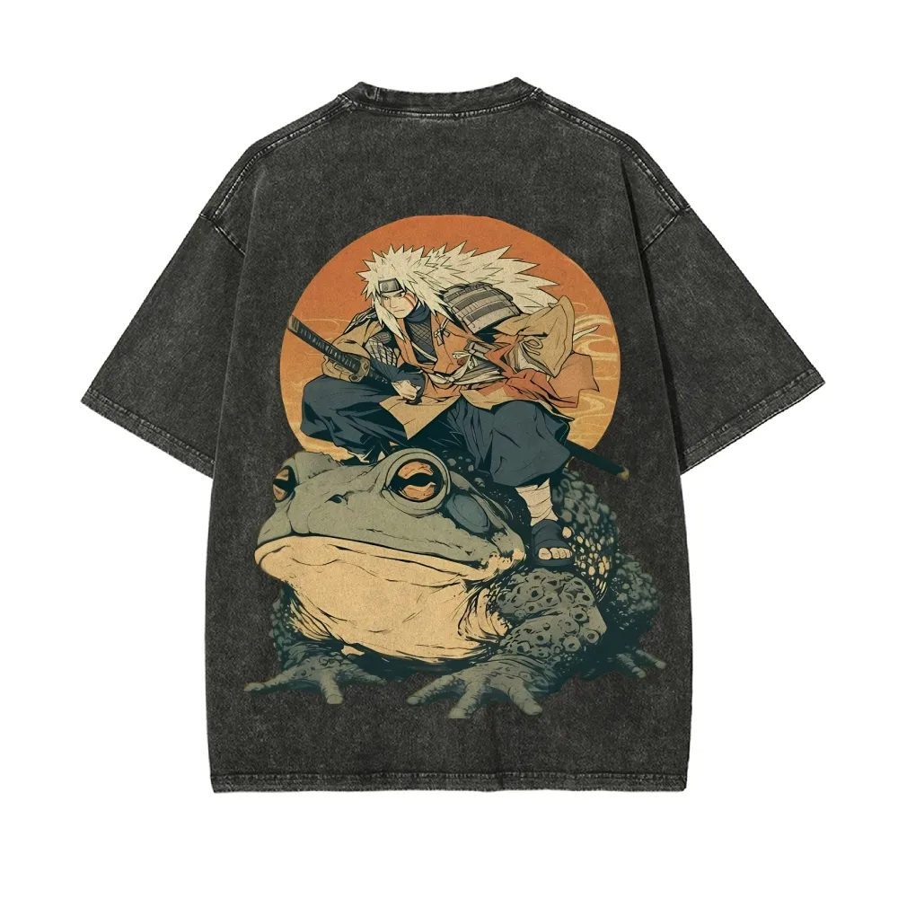 Naruto Jiraiya T Shirt Gamabun - огляд і ціна Acid Wash Vintage Graphic T Shirt