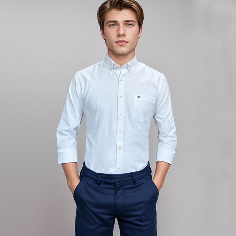 Men's 100% Cotton Shirt Long S - огляд і ціна Oxford Cotton Casual Shirt Business