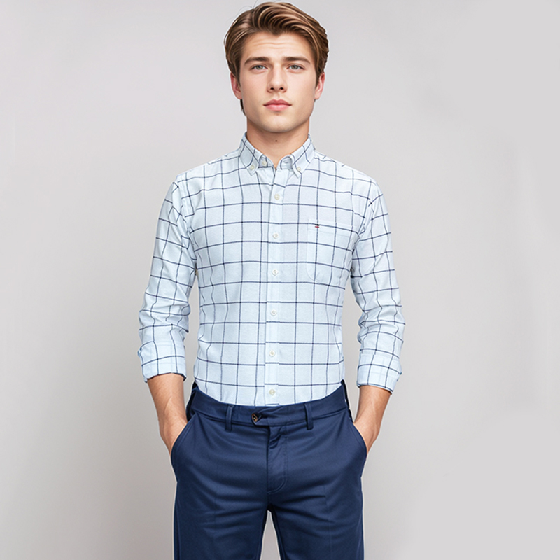 Men's 100% Cotton Shirt Long S - огляд і ціна Oxford Cotton Casual Shirt Business