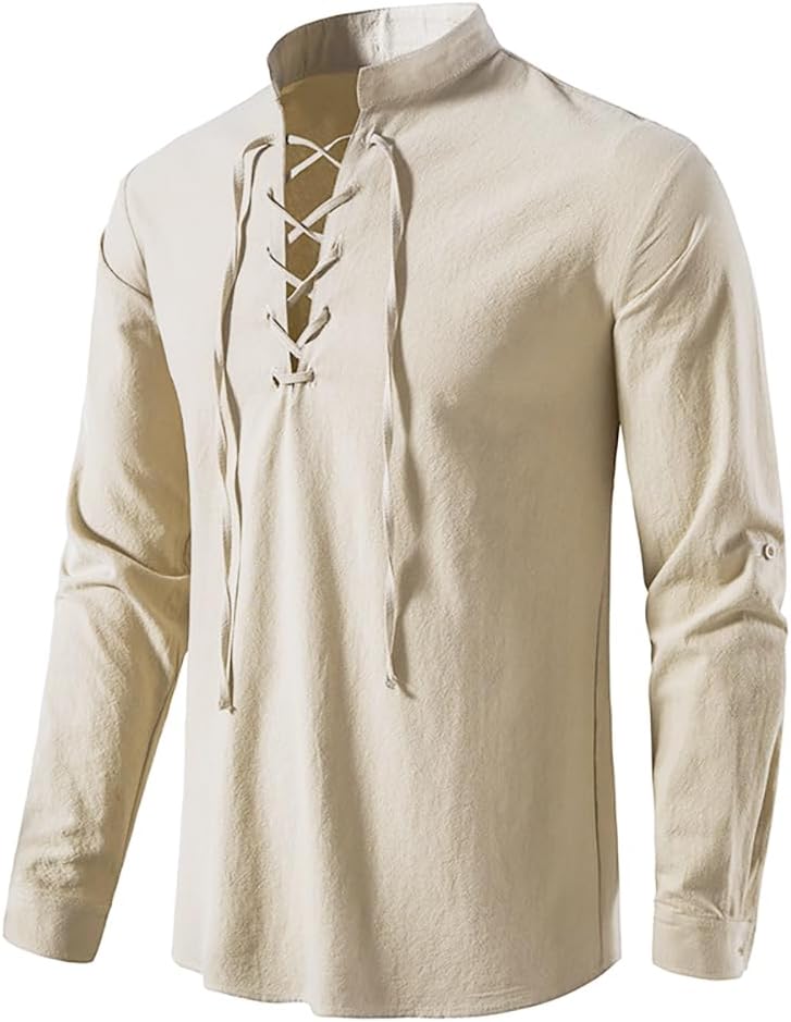 2-piece Set Men's Medieval Pir - огляд і ціна Medieval Gothic Lace Up Pirate Shirt