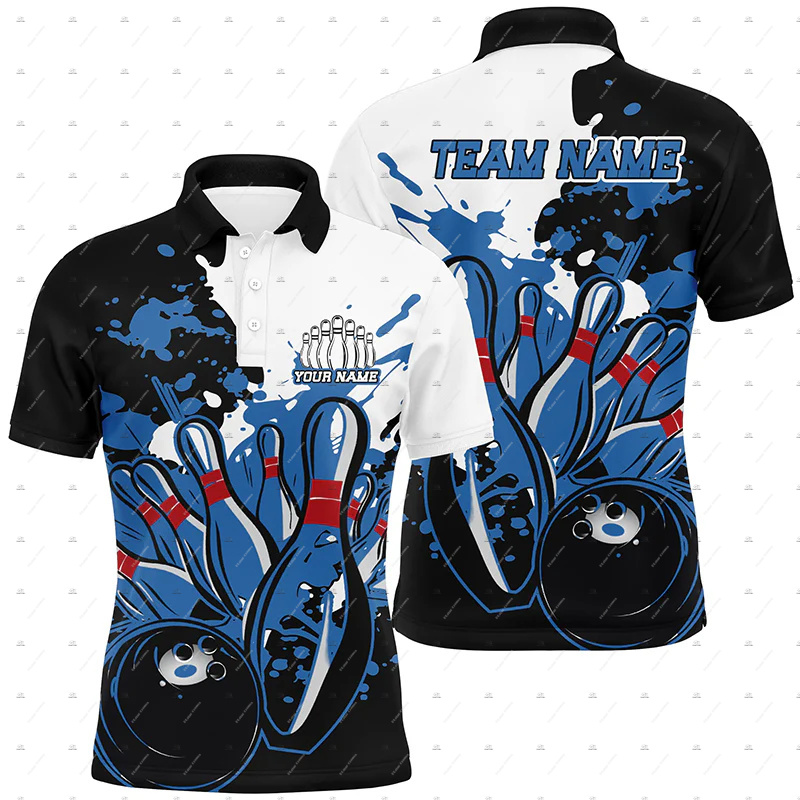 Custom Name Bowling Skull Flam - огляд і ціна Short Sleeve Bowling Shirt Retro