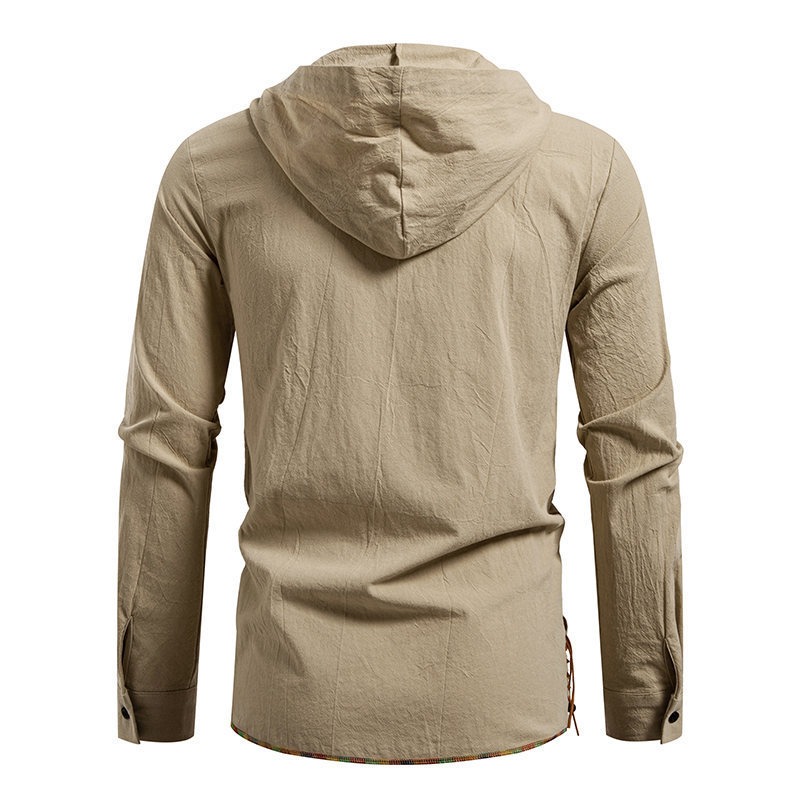 Men's Long Sleeve Hooded T-shi - огляд і ціна Medieval Gothic Lace Up Pirate Shirt
