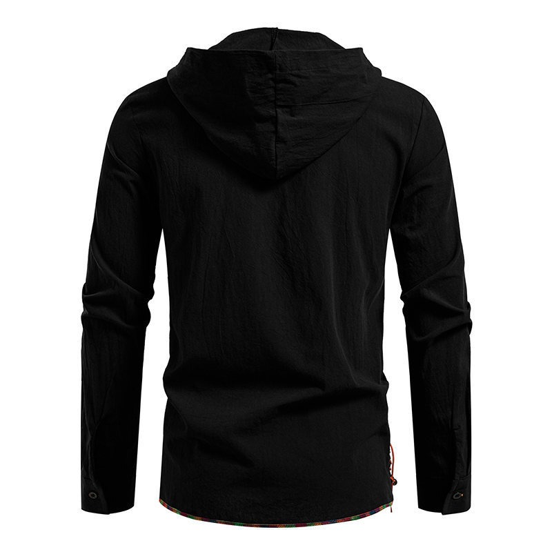 Men's Long Sleeve Hooded T-shi - огляд і ціна Medieval Gothic Lace Up Pirate Shirt