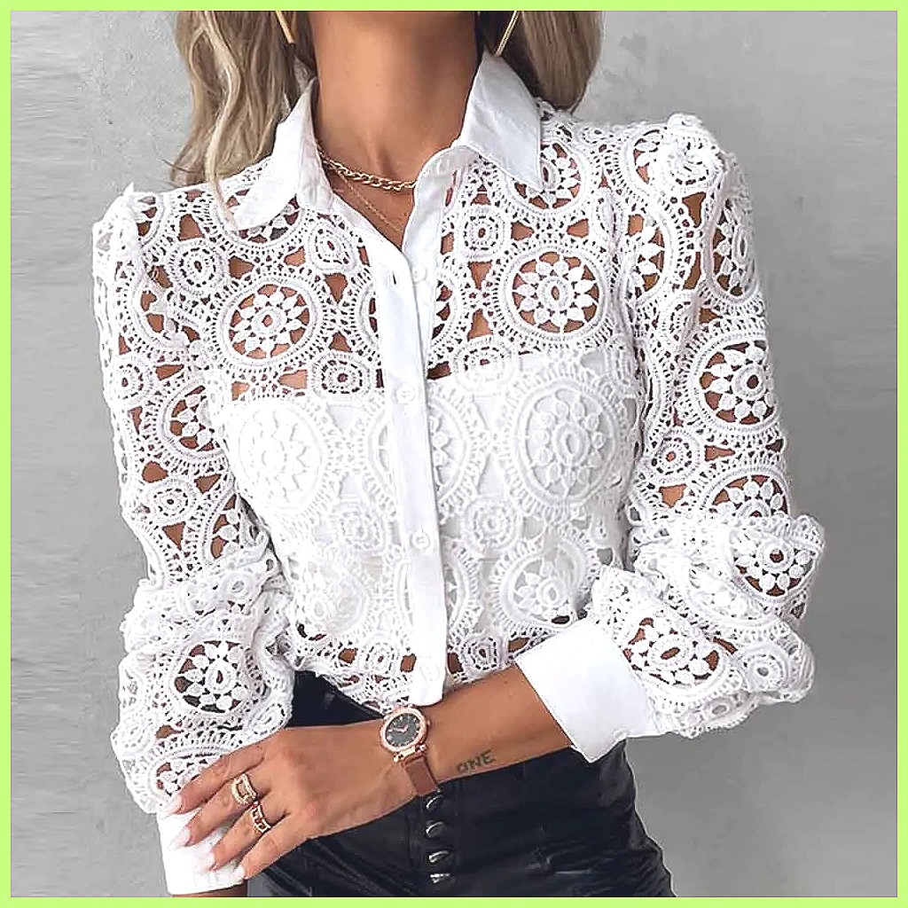 2025 Women's White Lace Shirt, - огляд і ціна Shirts