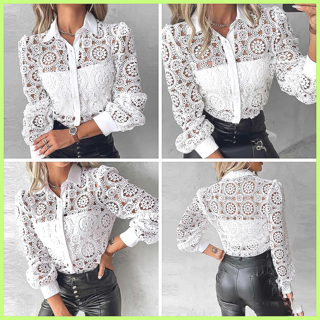 2025 Women's White Lace Shirt, - огляд і ціна Shirts