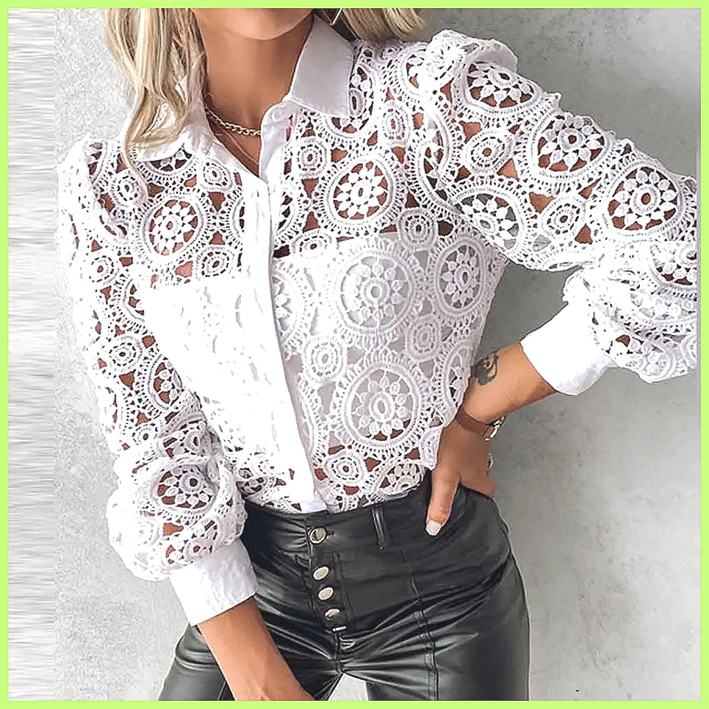 2025 Women's White Lace Shirt, - огляд і ціна Shirts