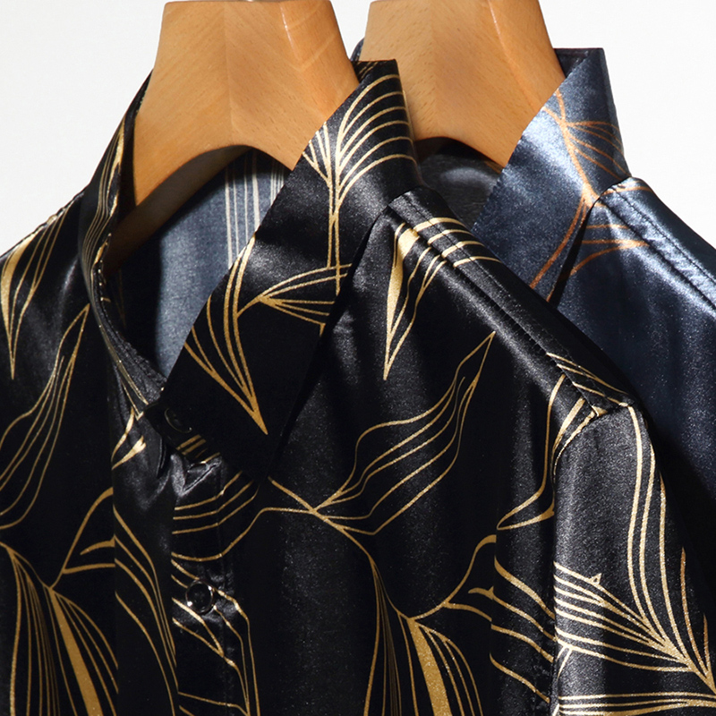 Summer 2022 Men's Silk Clothin - огляд і ціна Mens Satin Silk Dress Shirt