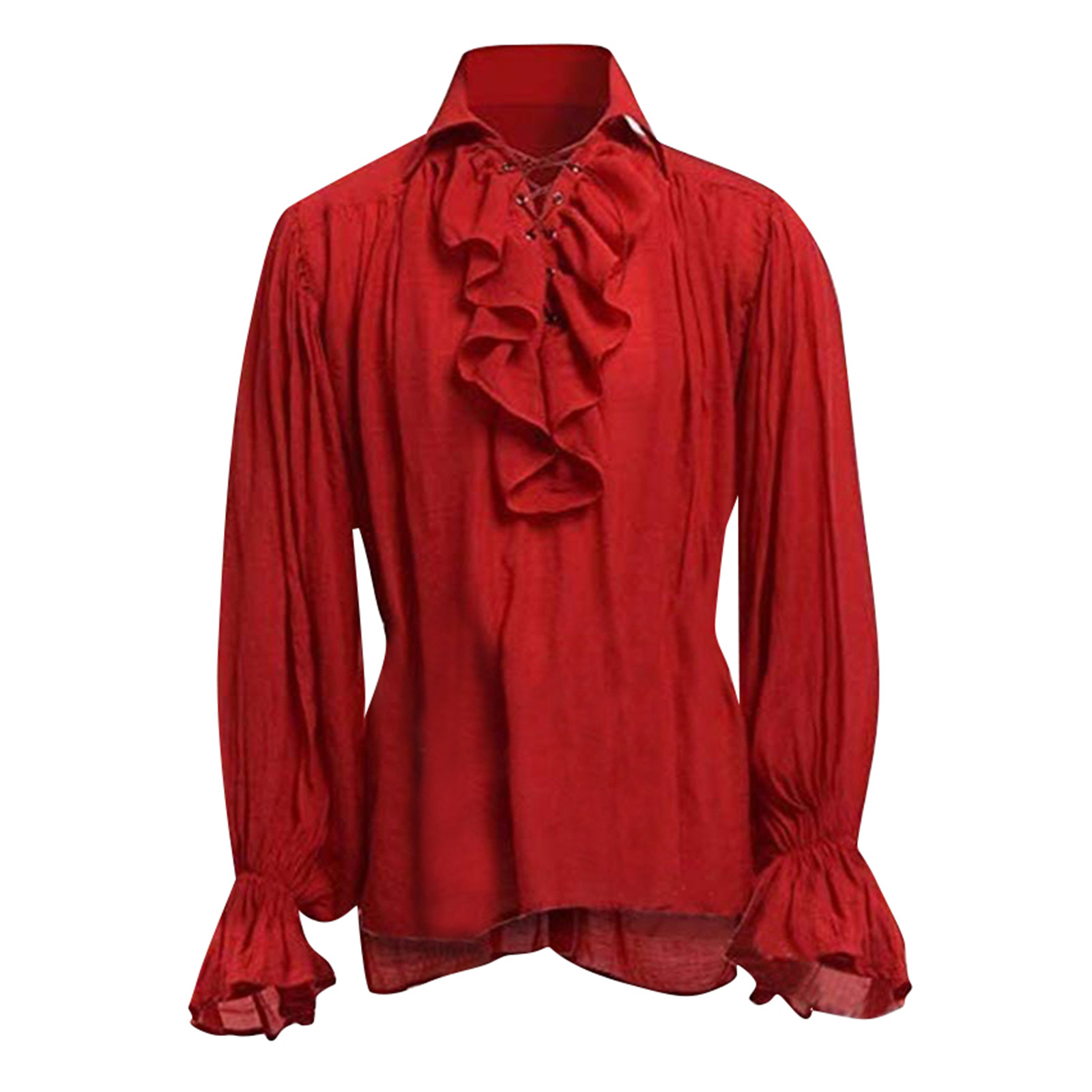 Mens Halloween Lace Up Pirate  - огляд і ціна Medieval Gothic Lace Up Pirate Shirt