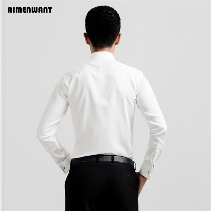 AIMENWANT 2024 Tuxedo Shirts M - огляд і ціна Mandarin Collar Formal Shirt Slim Fit