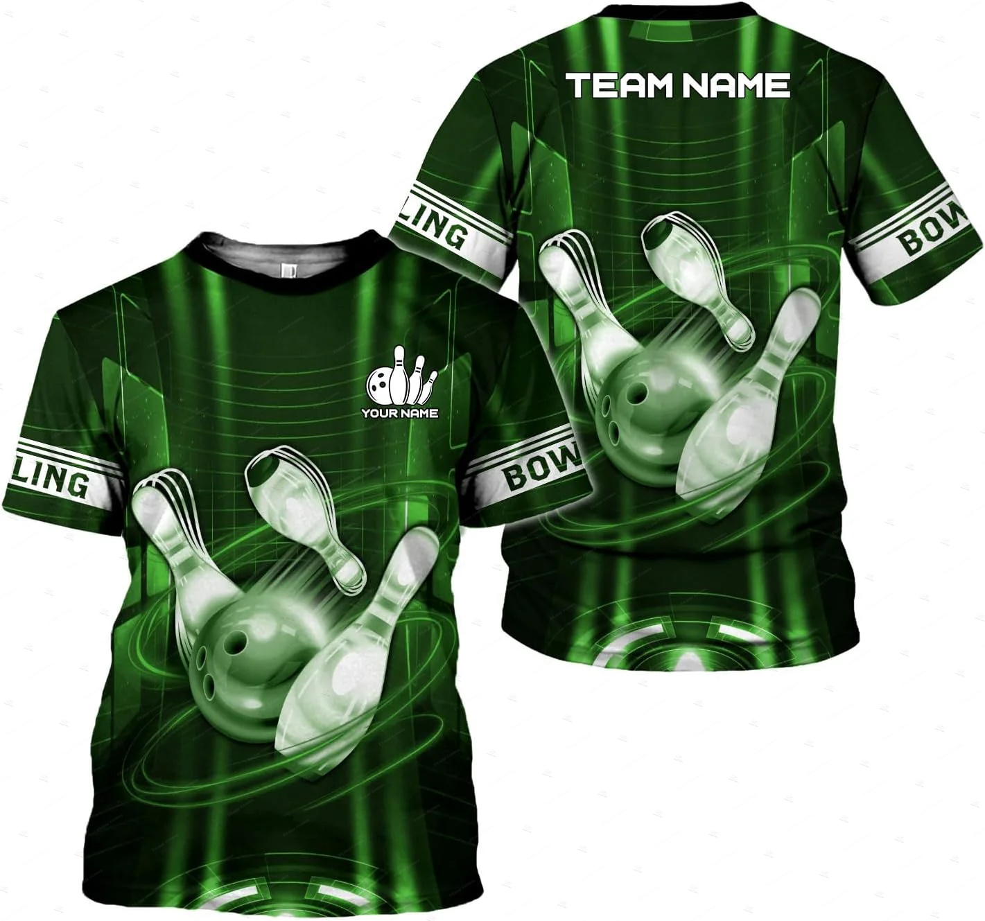Custom Name Gradient Bowling F - огляд і ціна Short Sleeve Bowling Shirt Retro