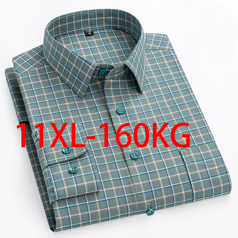 New 11XL 10XL Extra large men' - огляд і ціна Oxford Cotton Casual Shirt Business