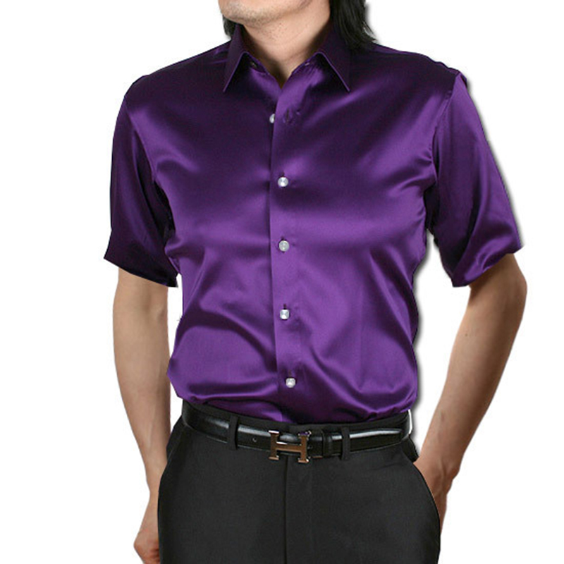 Silk Satin Mens Dress Shirt Sh - огляд і ціна Mens Satin Silk Dress Shirt
